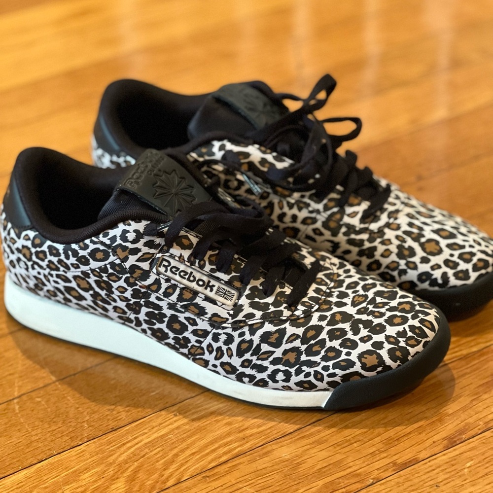 NEW Reebok Princess Womens Size 10.5 Leopard Training Sneakers Shoes GZ8648
